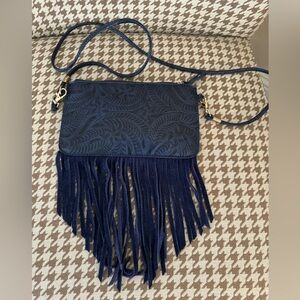 Leather Fringe Clutch